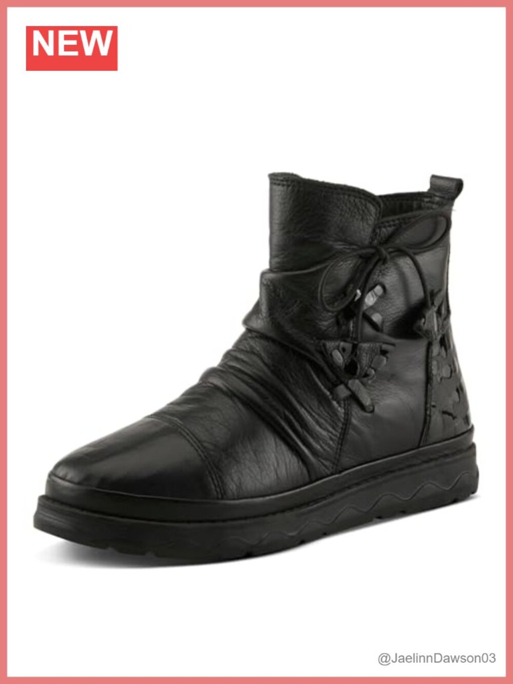 Spring Step Boru Genuine Leather Ankle Bootie Ruching Zip Comfort